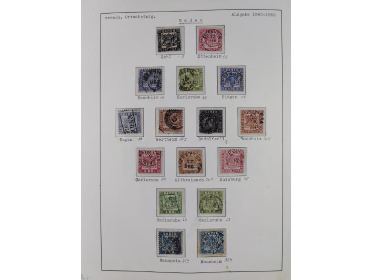1849/1920, Baden bis Württemberg, meist gestempelte Sammlung mit besseren Werten und Ausgaben, ab Baden Mi.-Nr. 1a sign. Drah