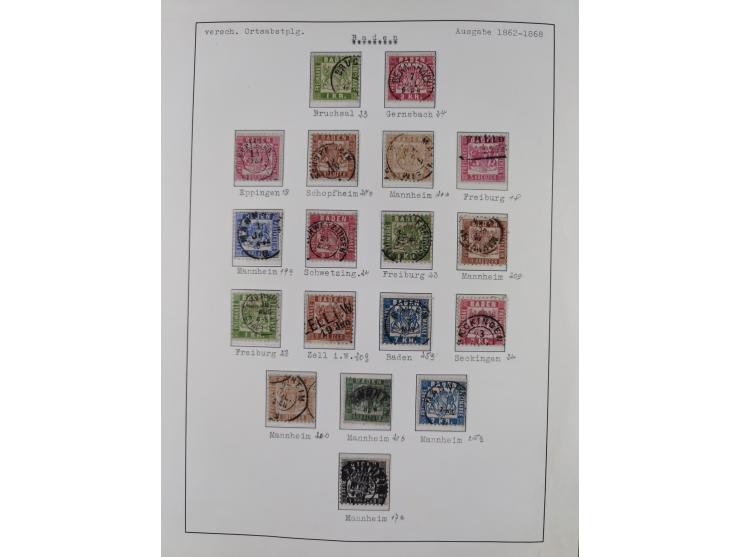 1849/1920, Baden bis Württemberg, meist gestempelte Sammlung mit besseren Werten und Ausgaben, ab Baden Mi.-Nr. 1a sign. Drah
