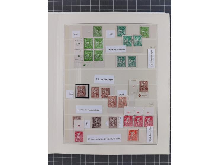 1945/46, meist postfrische Sammlung mit vielen Besonderheiten, dabei einseitig ungezähnte und ungezähnte Werte, Farben und Dr