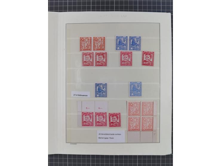 1945/46, meist postfrische Sammlung mit vielen Besonderheiten, dabei einseitig ungezähnte und ungezähnte Werte, Farben und Dr