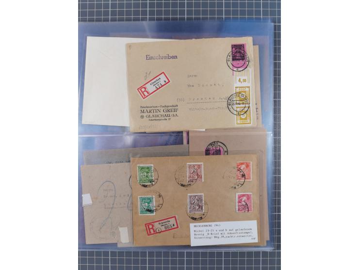 1945/46, meist postfrische Sammlung mit vielen Besonderheiten, dabei einseitig ungezähnte und ungezähnte Werte, Farben und Dr