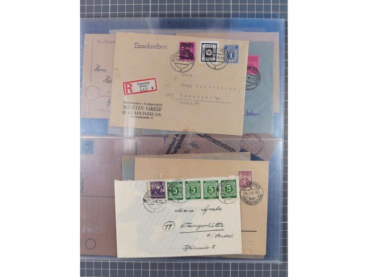 1945/46, meist postfrische Sammlung mit vielen Besonderheiten, dabei einseitig ungezähnte und ungezähnte Werte, Farben und Dr