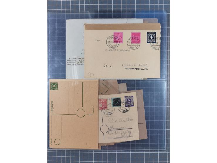 1945/46, meist postfrische Sammlung mit vielen Besonderheiten, dabei einseitig ungezähnte und ungezähnte Werte, Farben und Dr