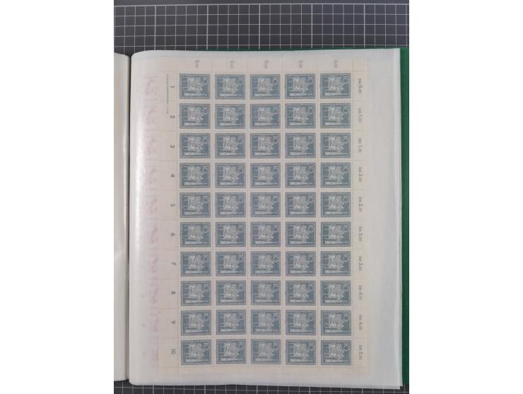 1946/63, 32 meist postfrische Bogen, dabei Allii. Besetzung Mi.-Nr. &nbsp;911 DZ F und 918 DZ F, sowie DDR