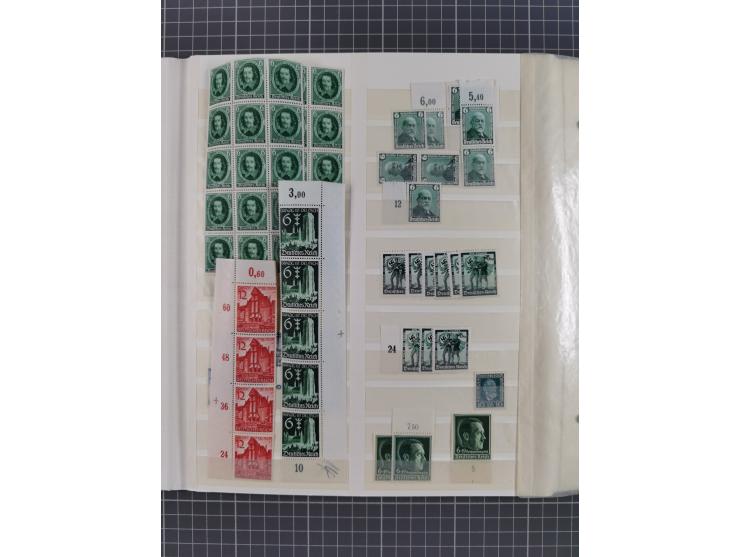 1937/45, postfrischer Bestand Bogenteile und Einheiten, im Album
