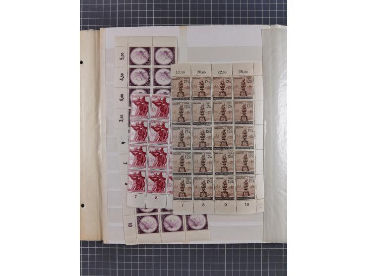 1937/45, postfrischer Bestand Bogenteile und Einheiten, im Album