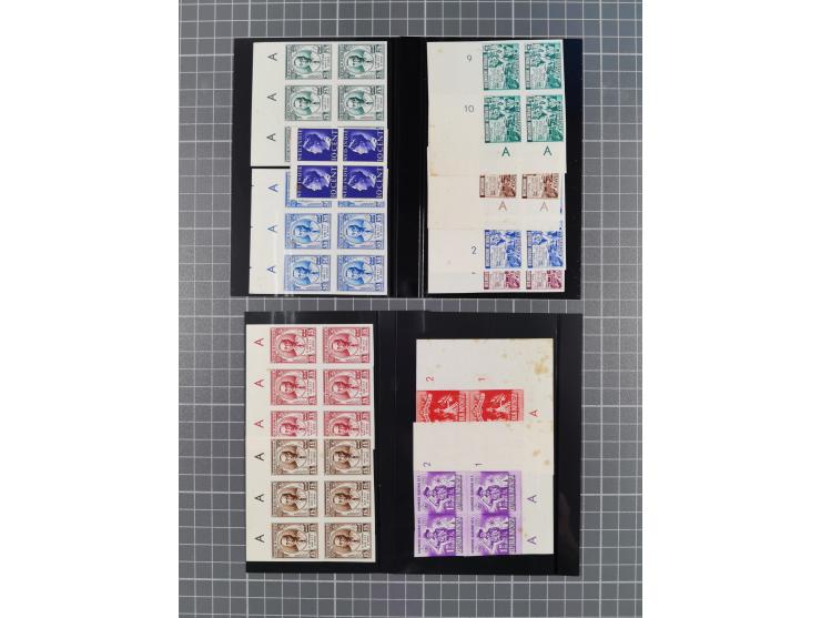 1941/54 (ca.), about 250 imperforated proofs in multiples including some gutter-pairs, some in cpl. sets, all ungummed, few s