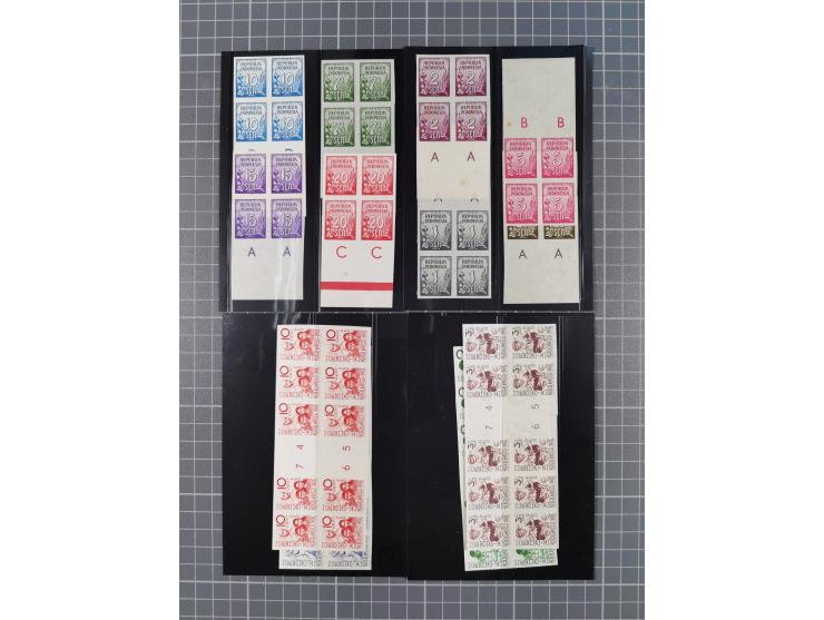 1941/54 (ca.), about 250 imperforated proofs in multiples including some gutter-pairs, some in cpl. sets, all ungummed, few s