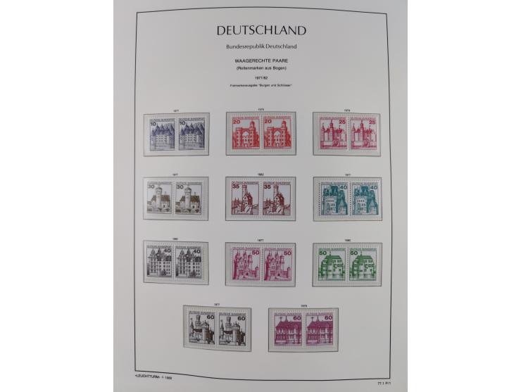 1951/2020, je postfrische und gestempelte Sammlung “waagerechte Paare”, dabei u.a. Posthornsatz postfrisch (20 Pfg. kleine gu