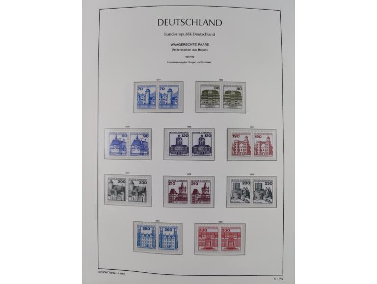 1951/2020, je postfrische und gestempelte Sammlung “waagerechte Paare”, dabei u.a. Posthornsatz postfrisch (20 Pfg. kleine gu