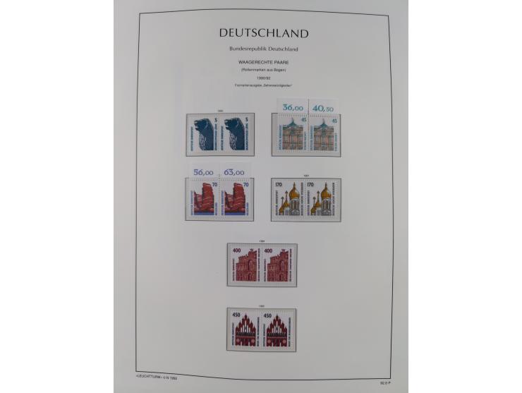 1951/2020, je postfrische und gestempelte Sammlung “waagerechte Paare”, dabei u.a. Posthornsatz postfrisch (20 Pfg. kleine gu