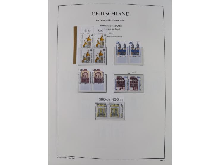 1951/2020, je postfrische und gestempelte Sammlung “waagerechte Paare”, dabei u.a. Posthornsatz postfrisch (20 Pfg. kleine gu