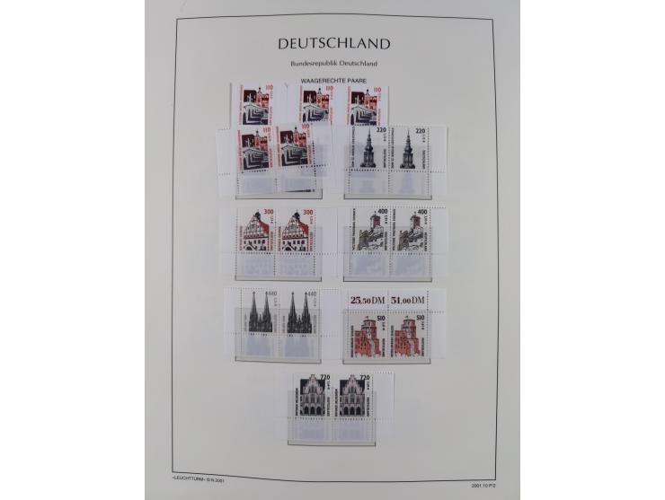 1951/2020, je postfrische und gestempelte Sammlung “waagerechte Paare”, dabei u.a. Posthornsatz postfrisch (20 Pfg. kleine gu