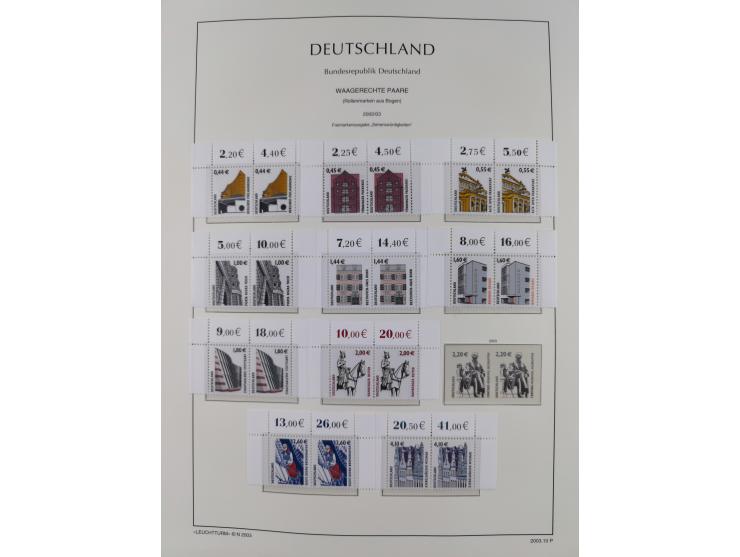 1951/2020, je postfrische und gestempelte Sammlung “waagerechte Paare”, dabei u.a. Posthornsatz postfrisch (20 Pfg. kleine gu