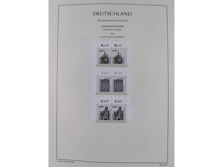 1951/2020, je postfrische und gestempelte Sammlung “waagerechte Paare”, dabei u.a. Posthornsatz postfrisch (20 Pfg. kleine gu