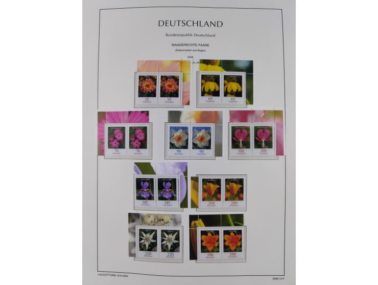 1951/2020, je postfrische und gestempelte Sammlung “waagerechte Paare”, dabei u.a. Posthornsatz postfrisch (20 Pfg. kleine gu