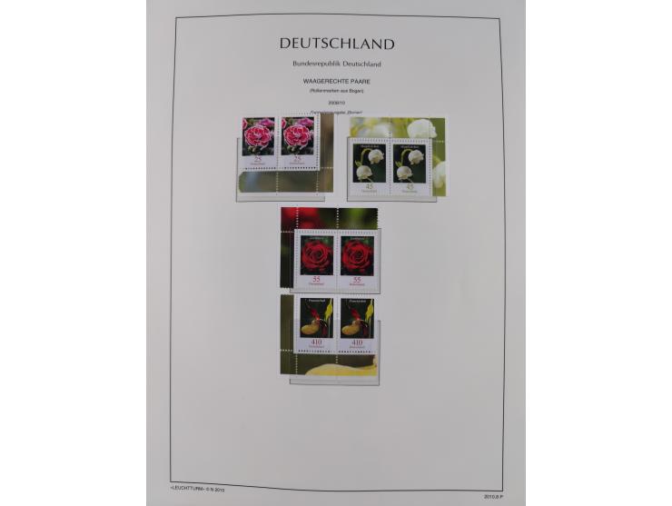 1951/2020, je postfrische und gestempelte Sammlung “waagerechte Paare”, dabei u.a. Posthornsatz postfrisch (20 Pfg. kleine gu