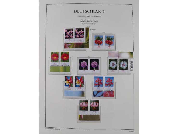 1951/2020, je postfrische und gestempelte Sammlung “waagerechte Paare”, dabei u.a. Posthornsatz postfrisch (20 Pfg. kleine gu