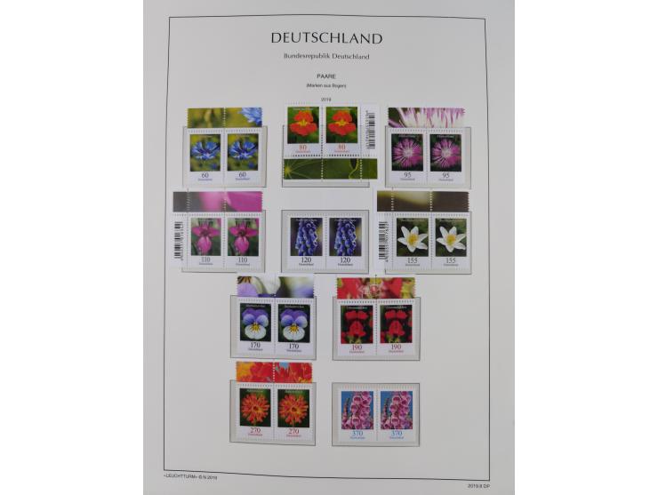 1951/2020, je postfrische und gestempelte Sammlung “waagerechte Paare”, dabei u.a. Posthornsatz postfrisch (20 Pfg. kleine gu