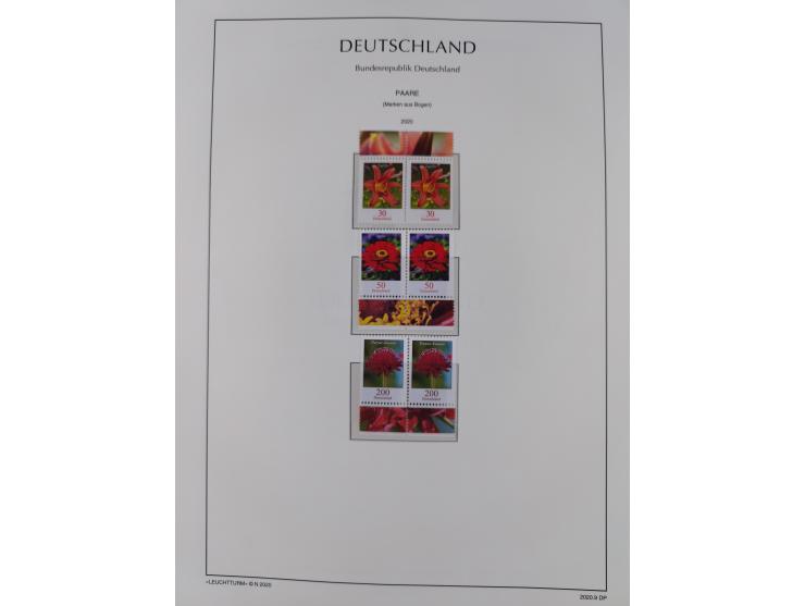 1951/2020, je postfrische und gestempelte Sammlung “waagerechte Paare”, dabei u.a. Posthornsatz postfrisch (20 Pfg. kleine gu