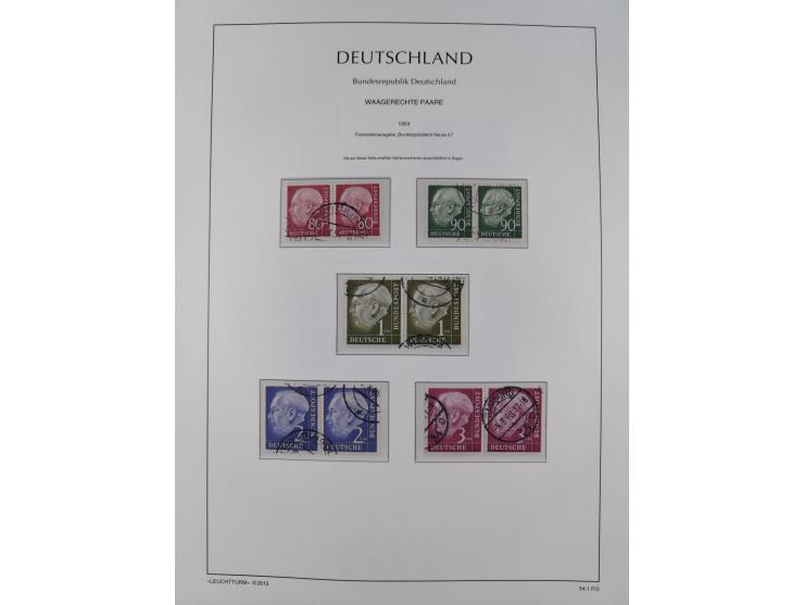 1951/2020, je postfrische und gestempelte Sammlung “waagerechte Paare”, dabei u.a. Posthornsatz postfrisch (20 Pfg. kleine gu
