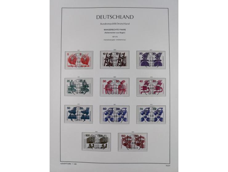 1951/2020, je postfrische und gestempelte Sammlung “waagerechte Paare”, dabei u.a. Posthornsatz postfrisch (20 Pfg. kleine gu