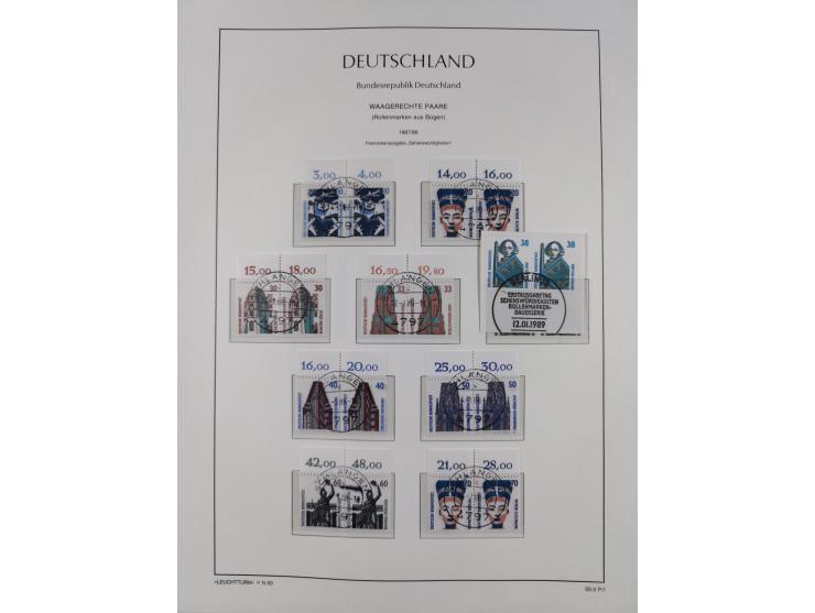 1951/2020, je postfrische und gestempelte Sammlung “waagerechte Paare”, dabei u.a. Posthornsatz postfrisch (20 Pfg. kleine gu