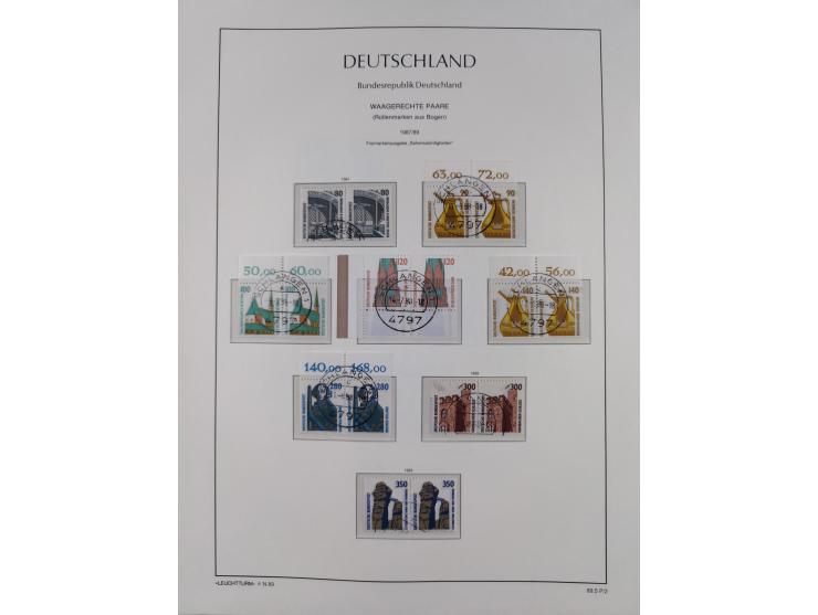 1951/2020, je postfrische und gestempelte Sammlung “waagerechte Paare”, dabei u.a. Posthornsatz postfrisch (20 Pfg. kleine gu