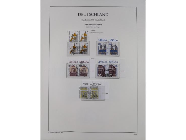 1951/2020, je postfrische und gestempelte Sammlung “waagerechte Paare”, dabei u.a. Posthornsatz postfrisch (20 Pfg. kleine gu