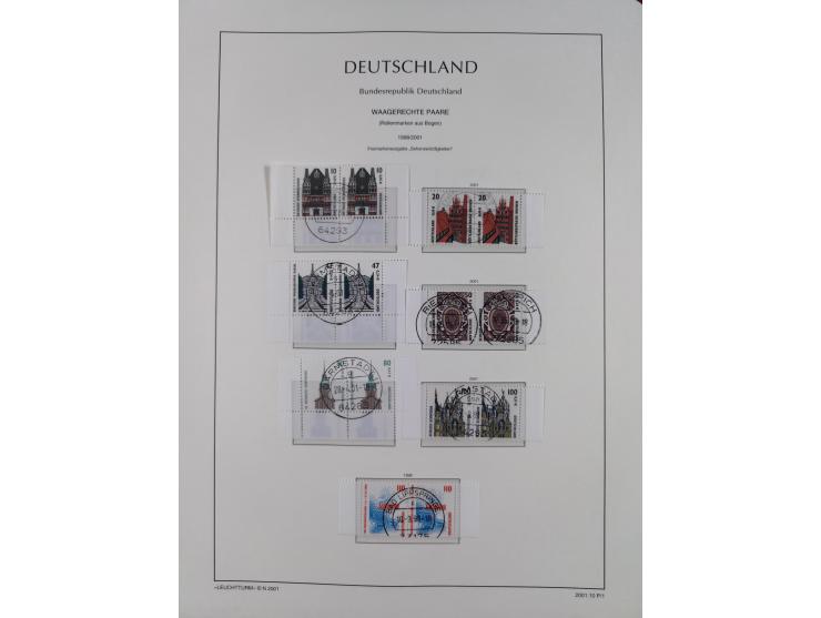 1951/2020, je postfrische und gestempelte Sammlung “waagerechte Paare”, dabei u.a. Posthornsatz postfrisch (20 Pfg. kleine gu
