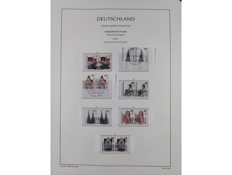 1951/2020, je postfrische und gestempelte Sammlung “waagerechte Paare”, dabei u.a. Posthornsatz postfrisch (20 Pfg. kleine gu