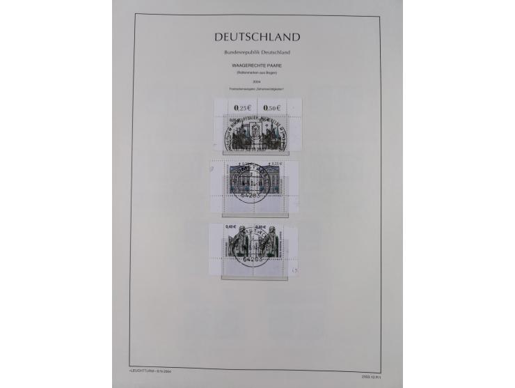 1951/2020, je postfrische und gestempelte Sammlung “waagerechte Paare”, dabei u.a. Posthornsatz postfrisch (20 Pfg. kleine gu