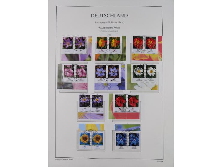 1951/2020, je postfrische und gestempelte Sammlung “waagerechte Paare”, dabei u.a. Posthornsatz postfrisch (20 Pfg. kleine gu