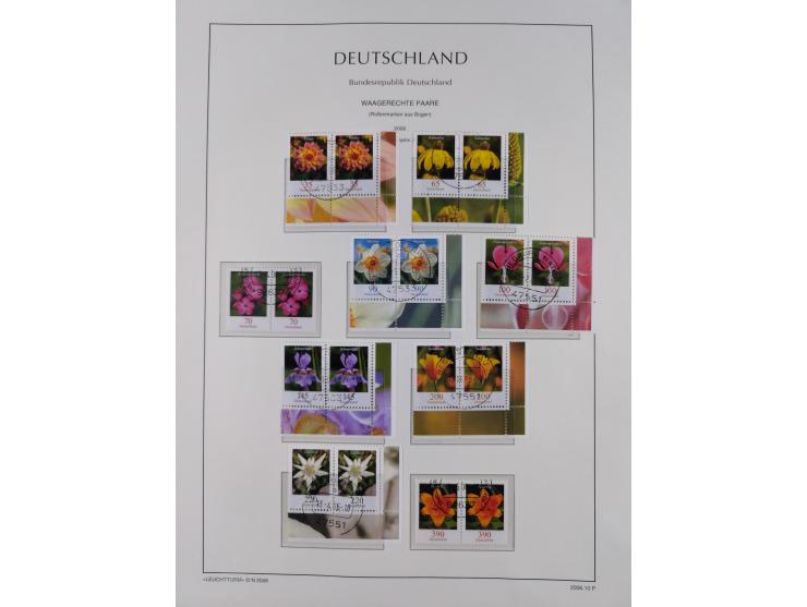 1951/2020, je postfrische und gestempelte Sammlung “waagerechte Paare”, dabei u.a. Posthornsatz postfrisch (20 Pfg. kleine gu