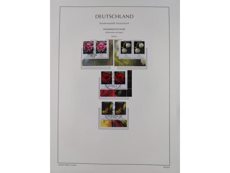 1951/2020, je postfrische und gestempelte Sammlung “waagerechte Paare”, dabei u.a. Posthornsatz postfrisch (20 Pfg. kleine gu