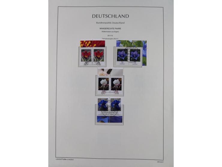 1951/2020, je postfrische und gestempelte Sammlung “waagerechte Paare”, dabei u.a. Posthornsatz postfrisch (20 Pfg. kleine gu