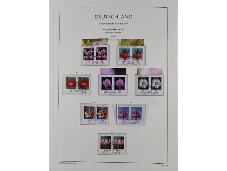 1951/2020, je postfrische und gestempelte Sammlung “waagerechte Paare”, dabei u.a. Posthornsatz postfrisch (20 Pfg. kleine gu