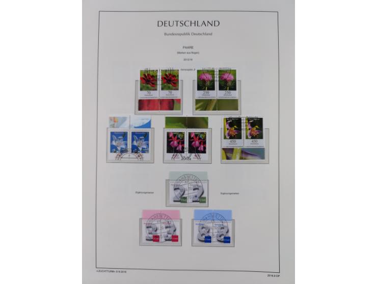 1951/2020, je postfrische und gestempelte Sammlung “waagerechte Paare”, dabei u.a. Posthornsatz postfrisch (20 Pfg. kleine gu