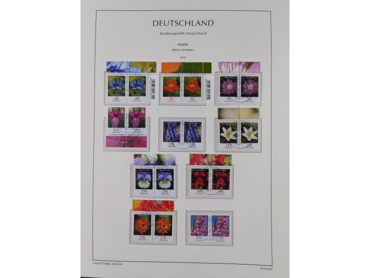1951/2020, je postfrische und gestempelte Sammlung “waagerechte Paare”, dabei u.a. Posthornsatz postfrisch (20 Pfg. kleine gu