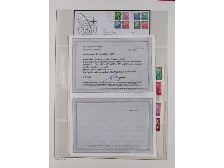 1951/2020, je postfrische und gestempelte Sammlung “waagerechte Paare”, dabei u.a. Posthornsatz postfrisch (20 Pfg. kleine gu