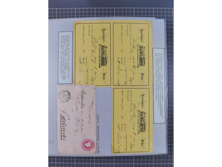 BASEL BADISCHER BAHNHOF: 1852/1970 (ca.), meist ausstellungsmäßig aufgezogene Sammlung auf über 50 Blättern, dabei frühe Reis