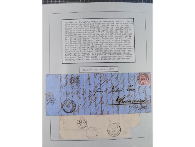 BASEL BADISCHER BAHNHOF: 1852/1970 (ca.), meist ausstellungsmäßig aufgezogene Sammlung auf über 50 Blättern, dabei frühe Reis