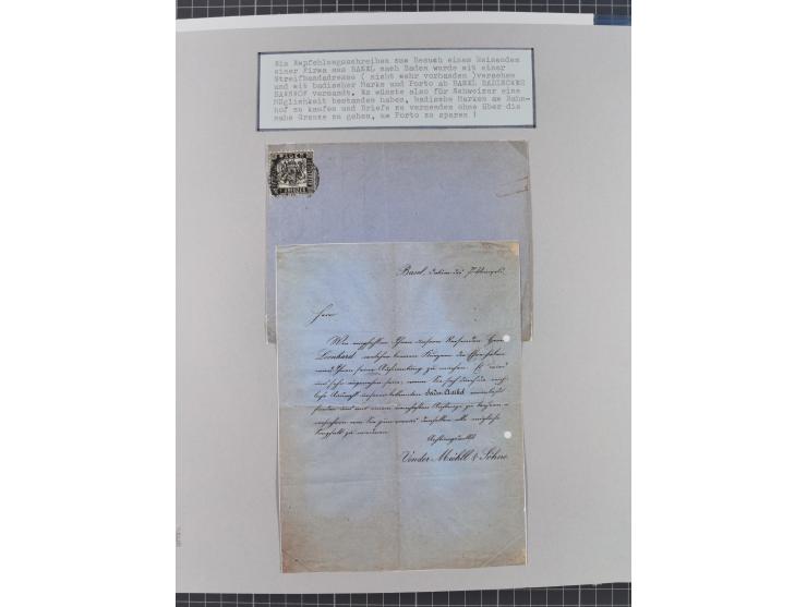 BASEL BADISCHER BAHNHOF: 1852/1970 (ca.), meist ausstellungsmäßig aufgezogene Sammlung auf über 50 Blättern, dabei frühe Reis