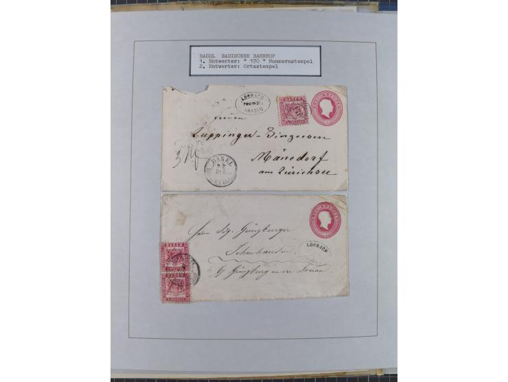 BASEL BADISCHER BAHNHOF: 1852/1970 (ca.), meist ausstellungsmäßig aufgezogene Sammlung auf über 50 Blättern, dabei frühe Reis