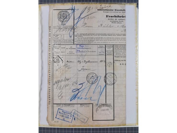 BASEL BADISCHER BAHNHOF: 1852/1970 (ca.), meist ausstellungsmäßig aufgezogene Sammlung auf über 50 Blättern, dabei frühe Reis