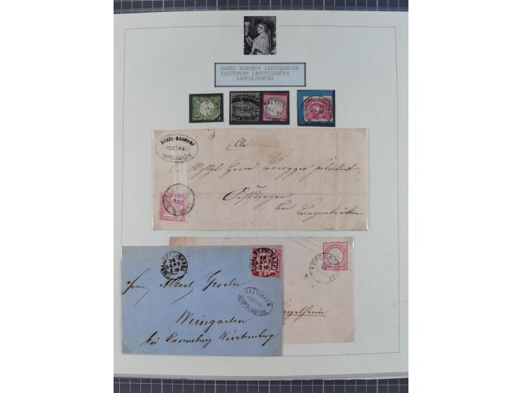 BASEL BADISCHER BAHNHOF: 1852/1970 (ca.), meist ausstellungsmäßig aufgezogene Sammlung auf über 50 Blättern, dabei frühe Reis