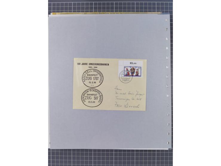 BASEL BADISCHER BAHNHOF: 1852/1970 (ca.), meist ausstellungsmäßig aufgezogene Sammlung auf über 50 Blättern, dabei frühe Reis