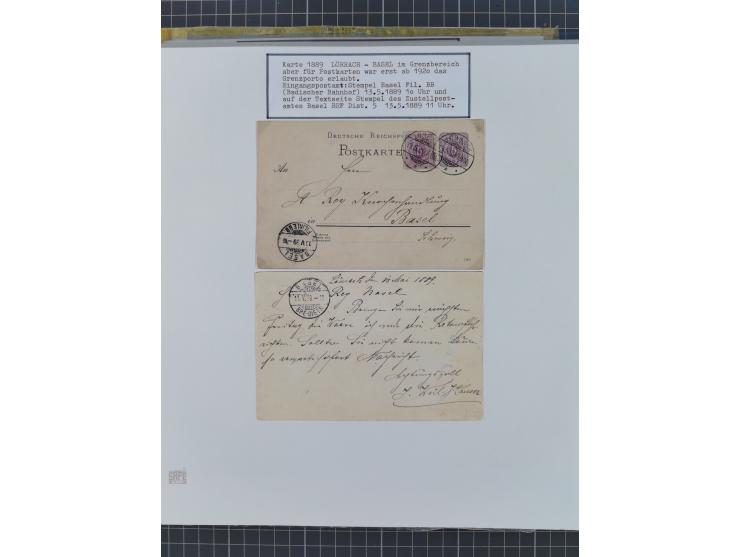 BASEL BADISCHER BAHNHOF: 1852/1970 (ca.), meist ausstellungsmäßig aufgezogene Sammlung auf über 50 Blättern, dabei frühe Reis