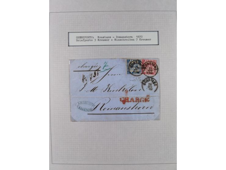1850/70 (ca.), GRENZRAYON, 27 fast ausschließlich frankierte Briefe bzw. Ganzsachen, dabei 2 Charge-Briefe