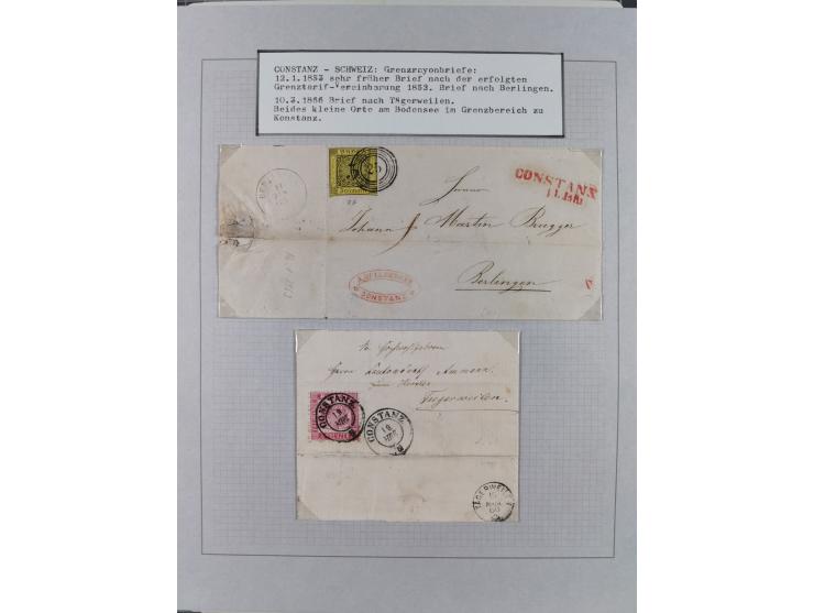 1850/70 (ca.), GRENZRAYON, 27 fast ausschließlich frankierte Briefe bzw. Ganzsachen, dabei 2 Charge-Briefe